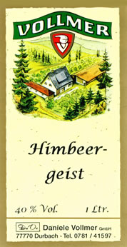 Etikett Schwarzwälder Himbeergeist