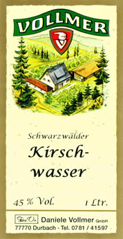 Etikett Schwarzwälder Kirschwasser 45 %