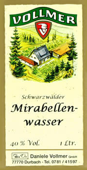 Etikett Schwarzwälder Mirabellenwasser